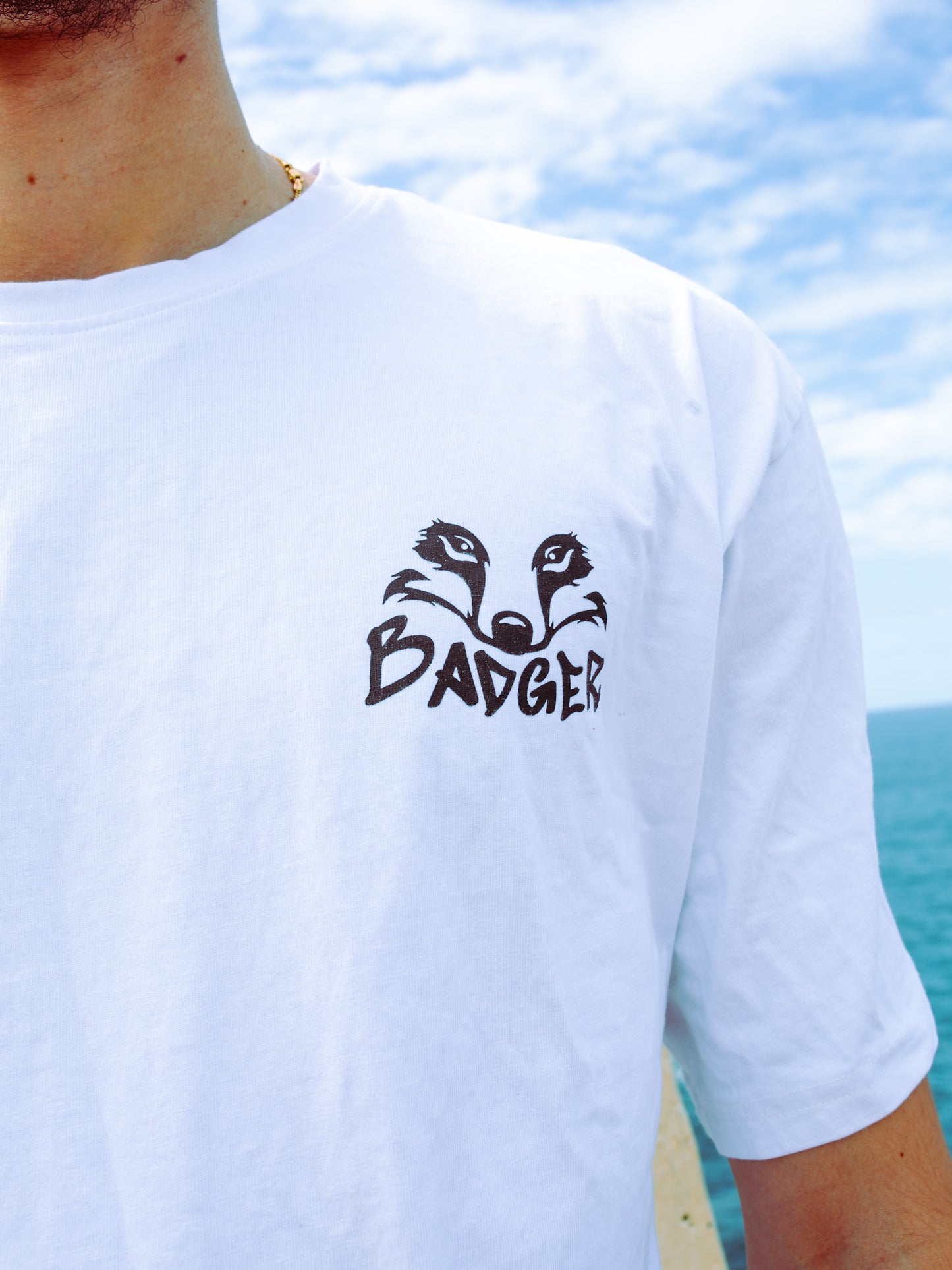 Oversized graffiti style Tee White