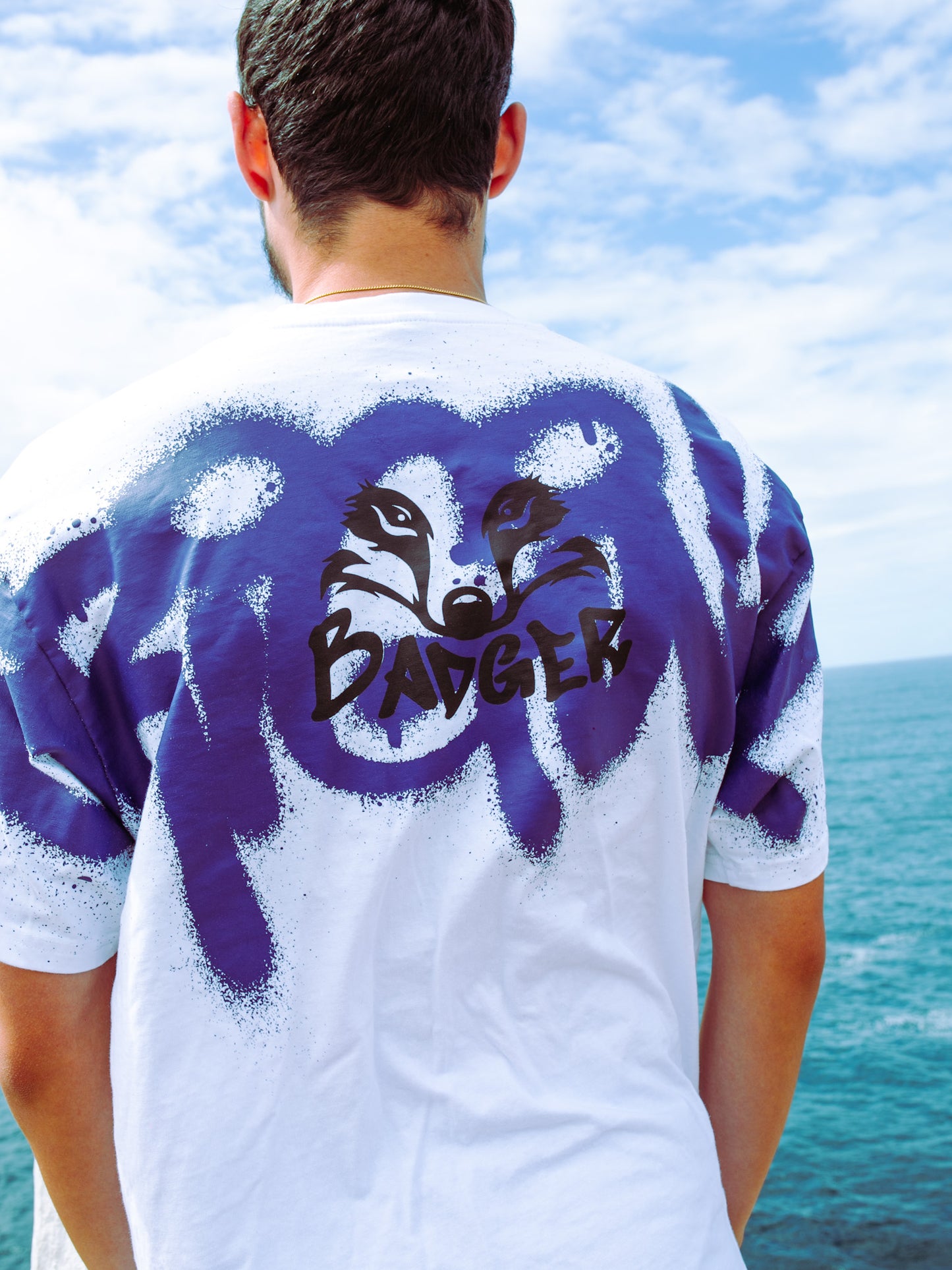 Oversized graffiti style Tee White