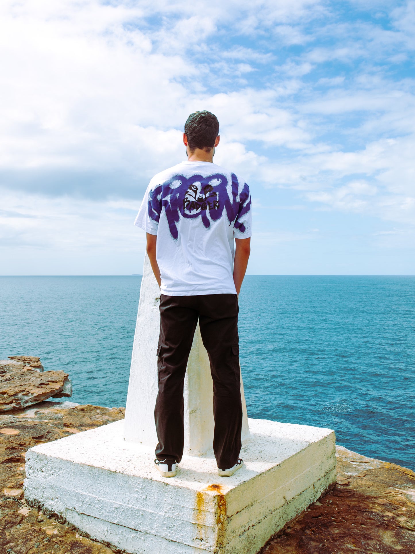 Oversized graffiti style Tee White